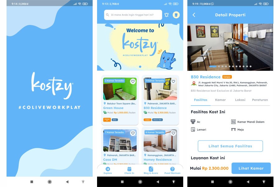 Kostzy aplikasi untuk mencari sewa kost terbaik